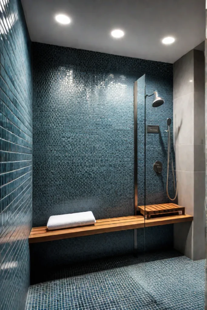 A spainspired shower with multiple showerheads