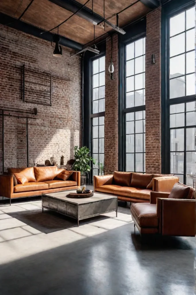 Upcycled coffee table in an industrial loft space