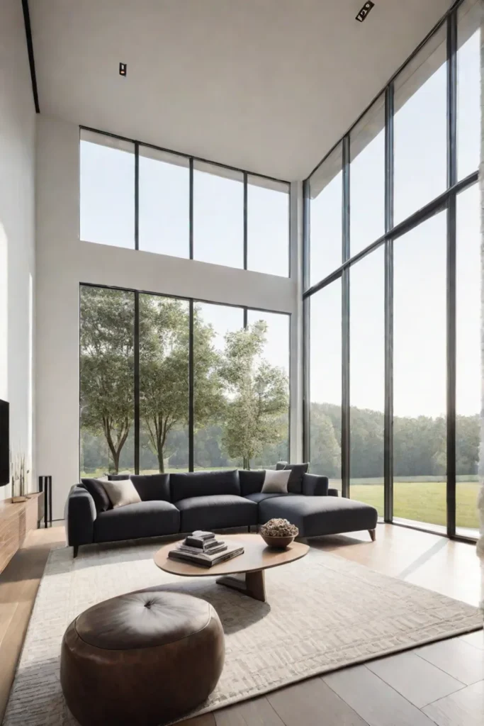 Living room with floortoceiling windows