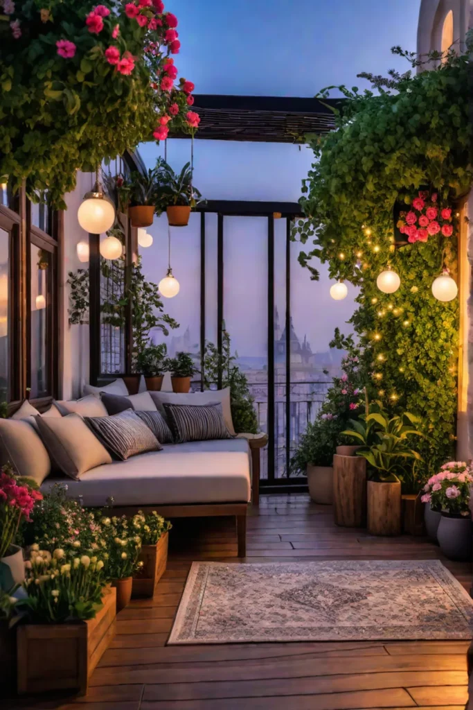 Magical balcony retreat urban fairytale decorative elements