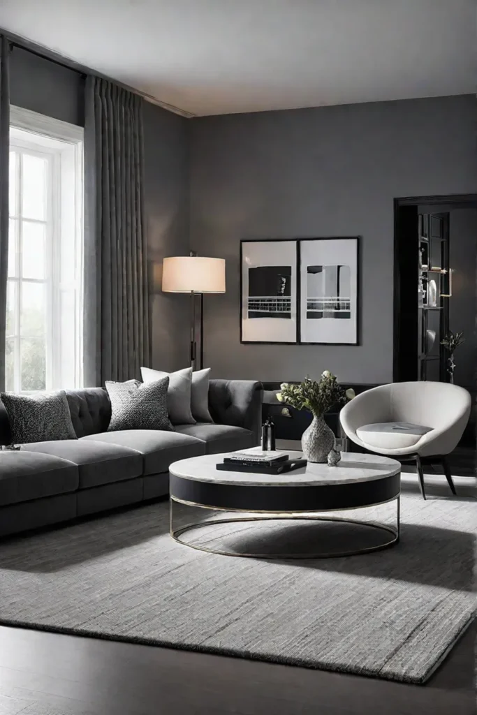 Monochromatic living room with shades of gray