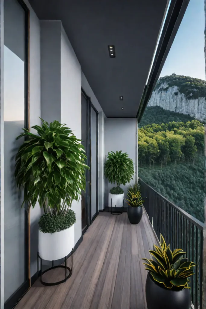 Sophisticated balcony retreat urban oasis decorative elements