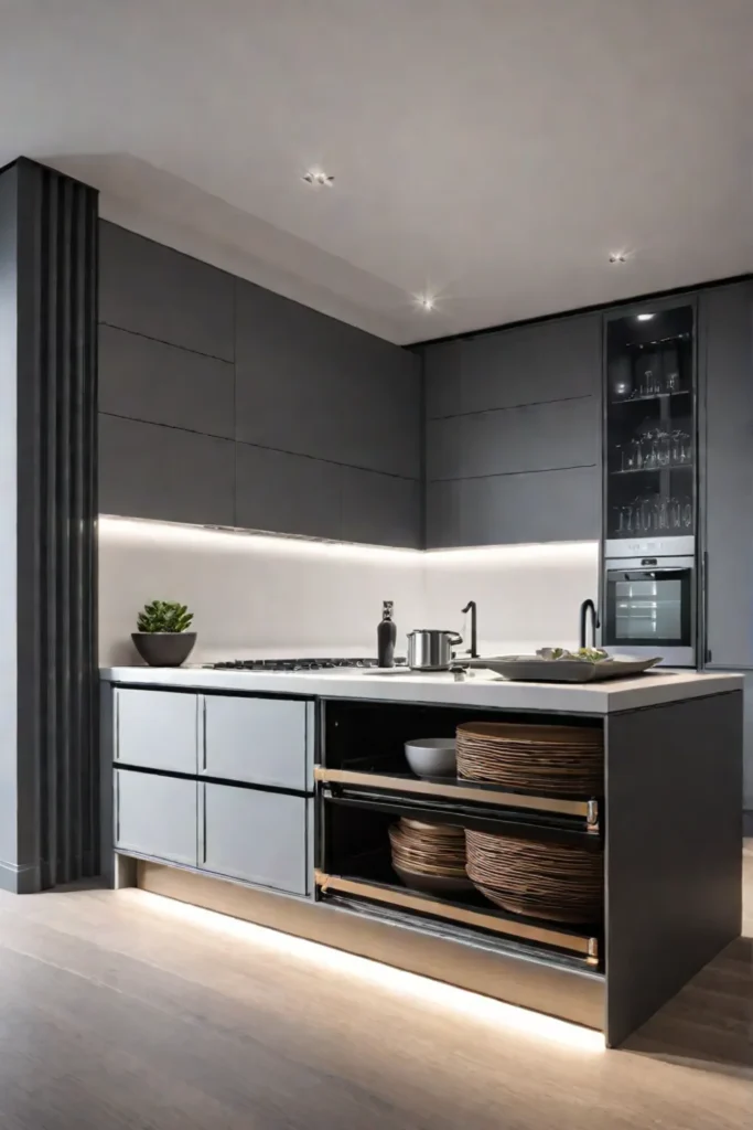 minimalist kitchen integrated appliances