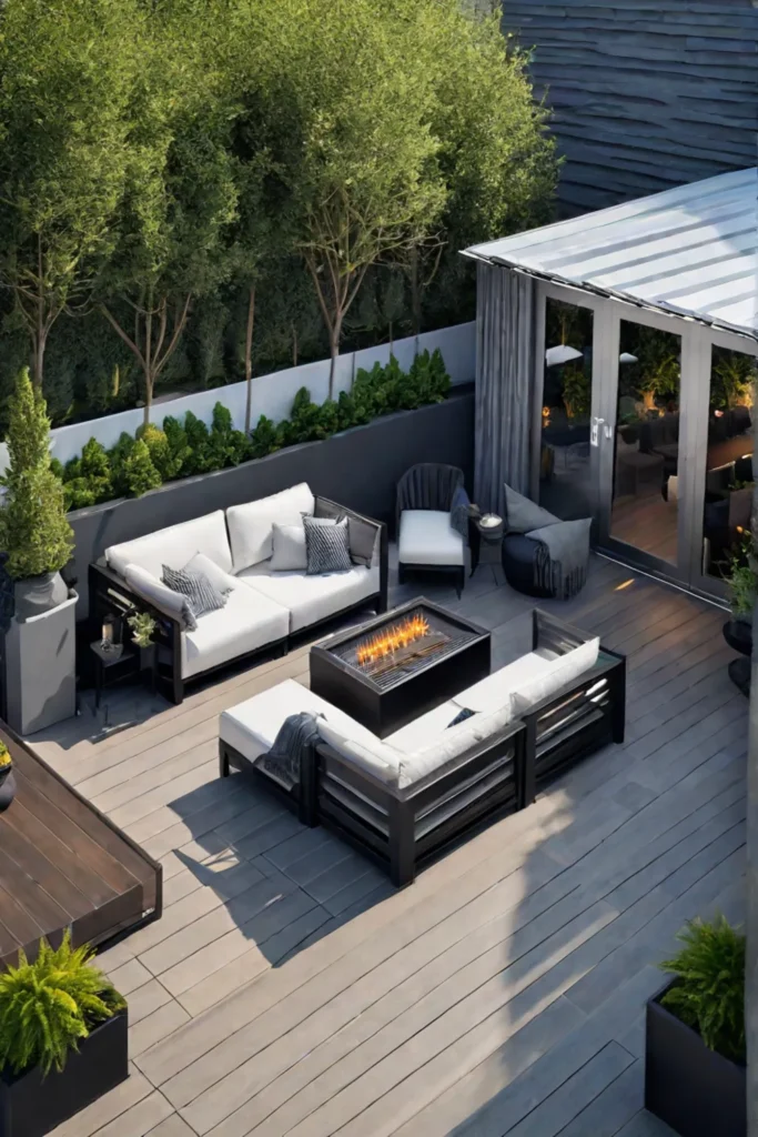 Aerial view of functional and stylish outdoor space