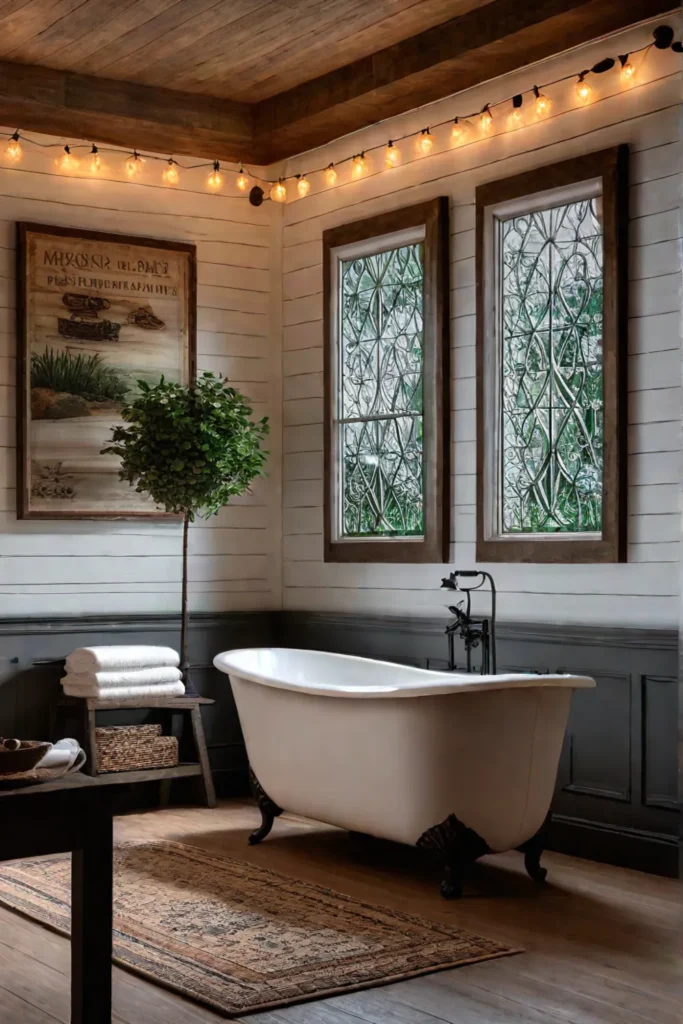 Cozy farmhouse bathroom