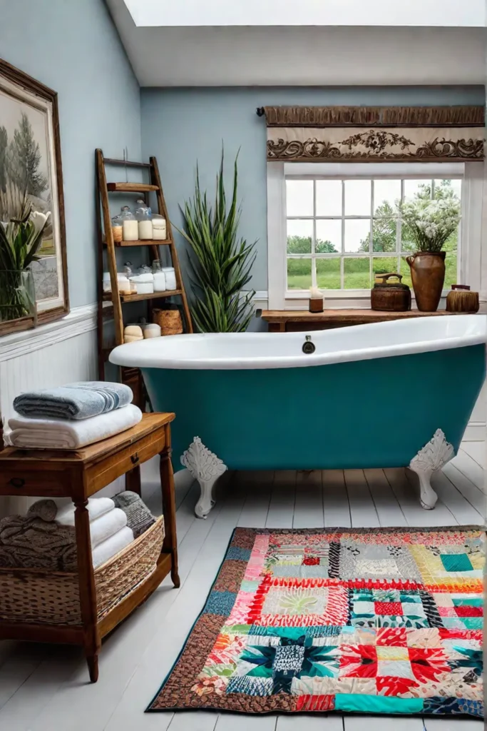 Eclectic bathroom repurposed furniture farmhouse style