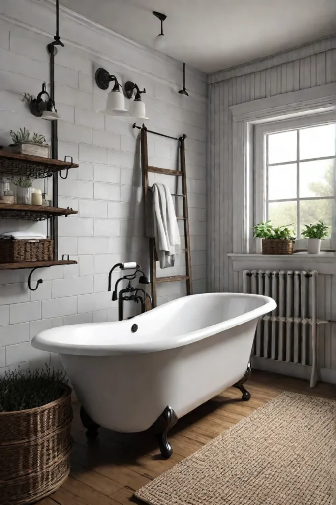 Farmhouse bathroom organization ideas