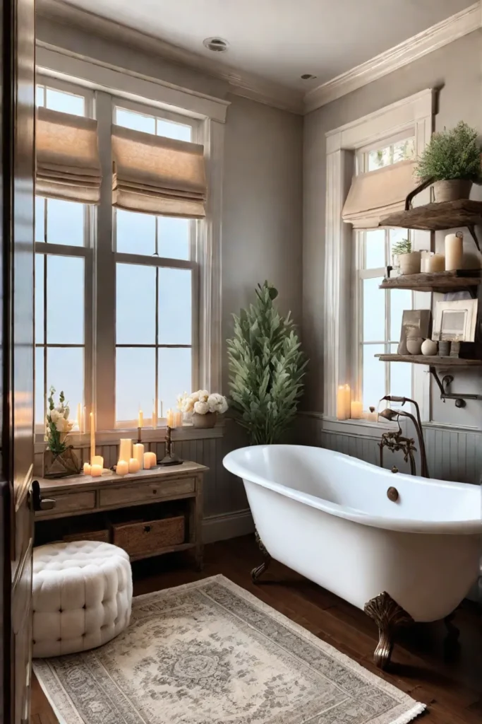 Relaxing farmhouse bathroom