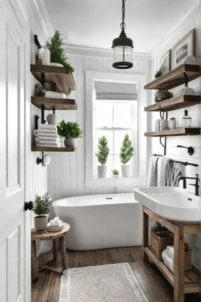 Rustic charm in a tiny home bathroom