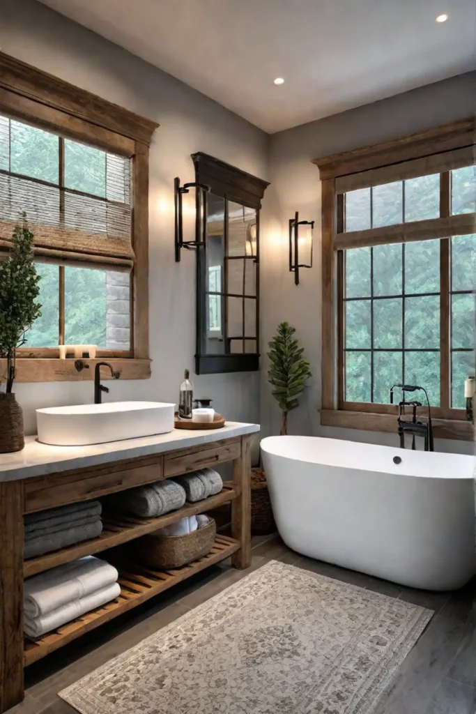 Sophisticated farmhouse bathroom design