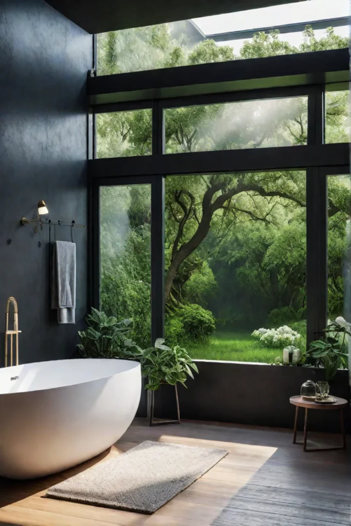 Bathroom with a view of nature