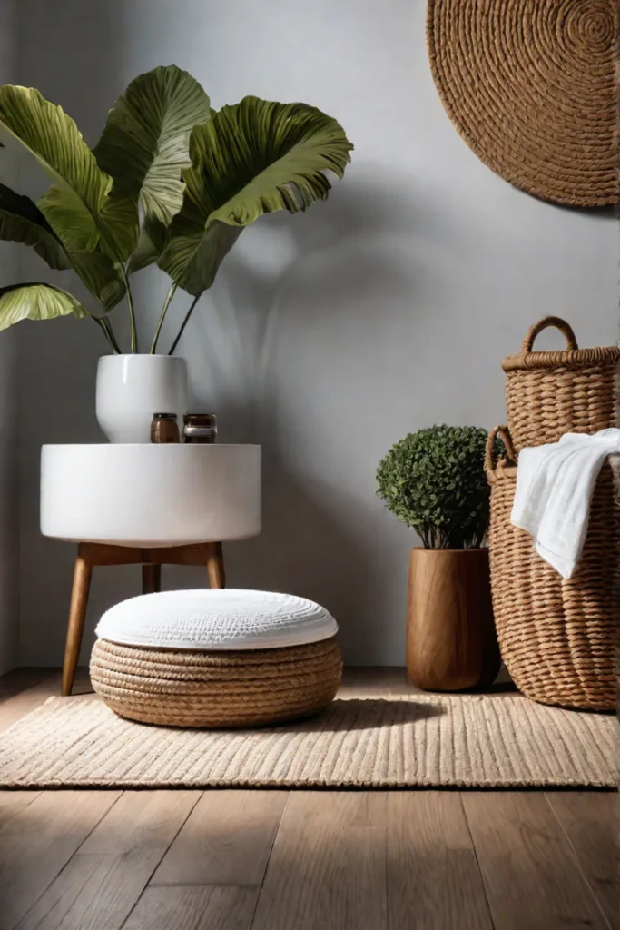 Bathroom with natural textures and materials