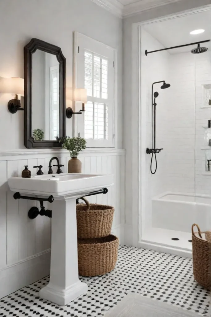 Charming bathroom with vintage and rustic elements