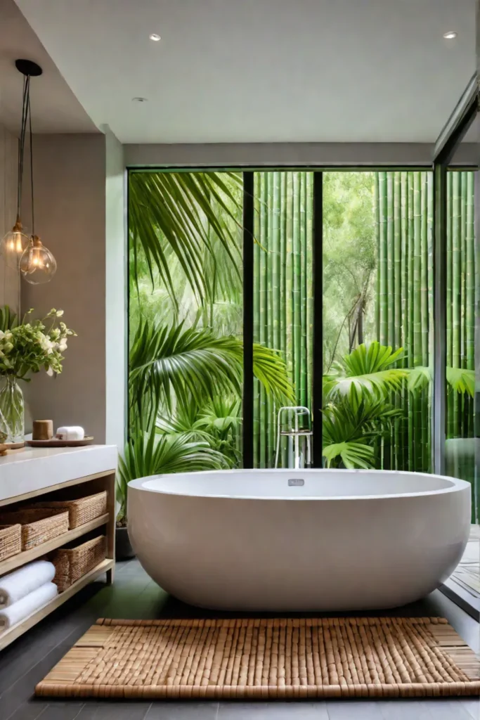 Creating a relaxing atmosphere in a minimalist bathroom