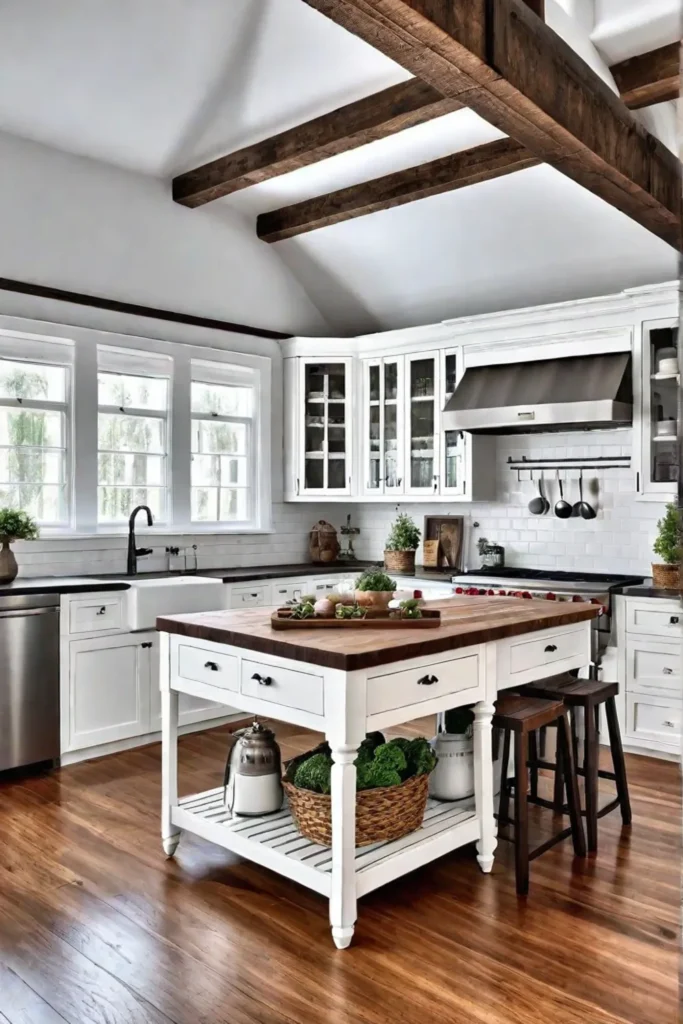 DIY kitchen island using repurposed wooden crates