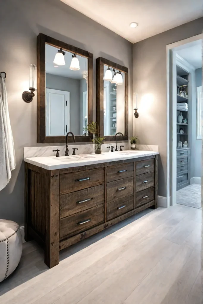 Double vanity reclaimed barn wood