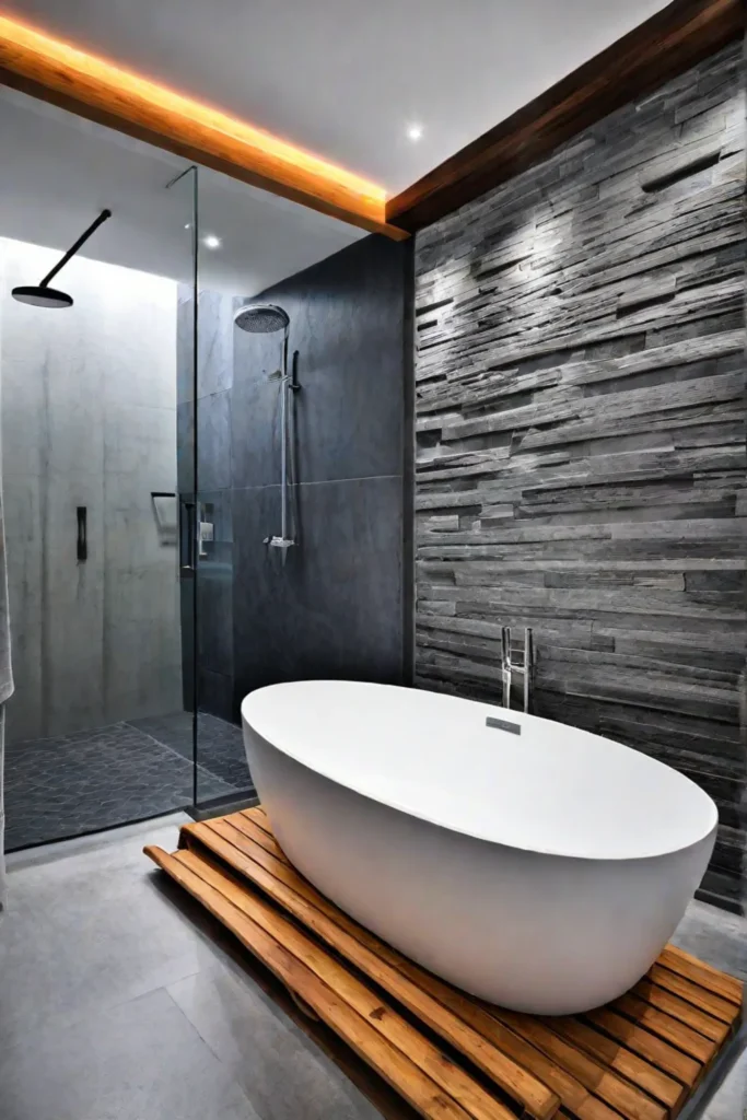 Ecofriendly bathroom with watersaving fixtures