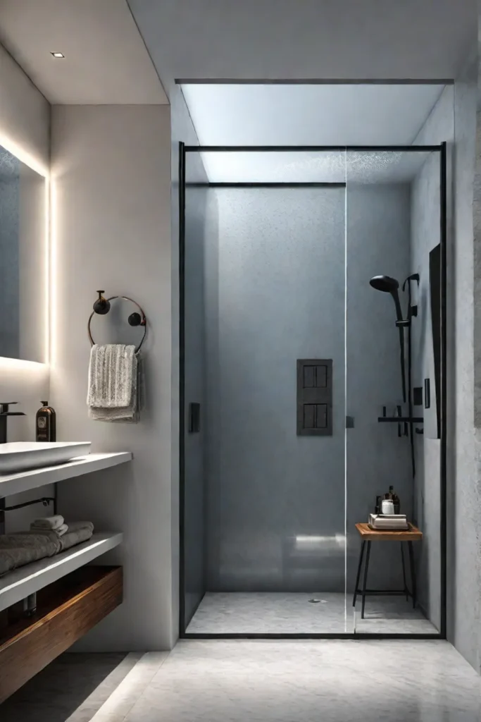 Functional bathroom with walkin shower