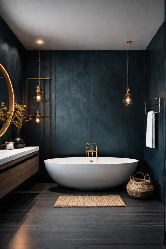 Glamorous bathroom luxurious textures intimate bathroom