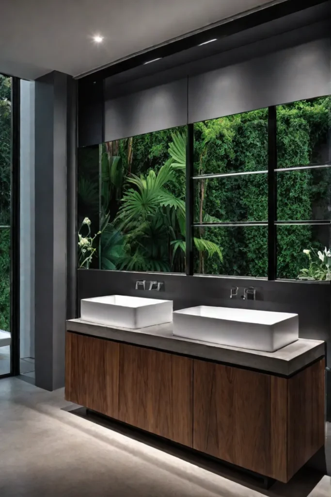 Minimalist bathroom with concrete elements