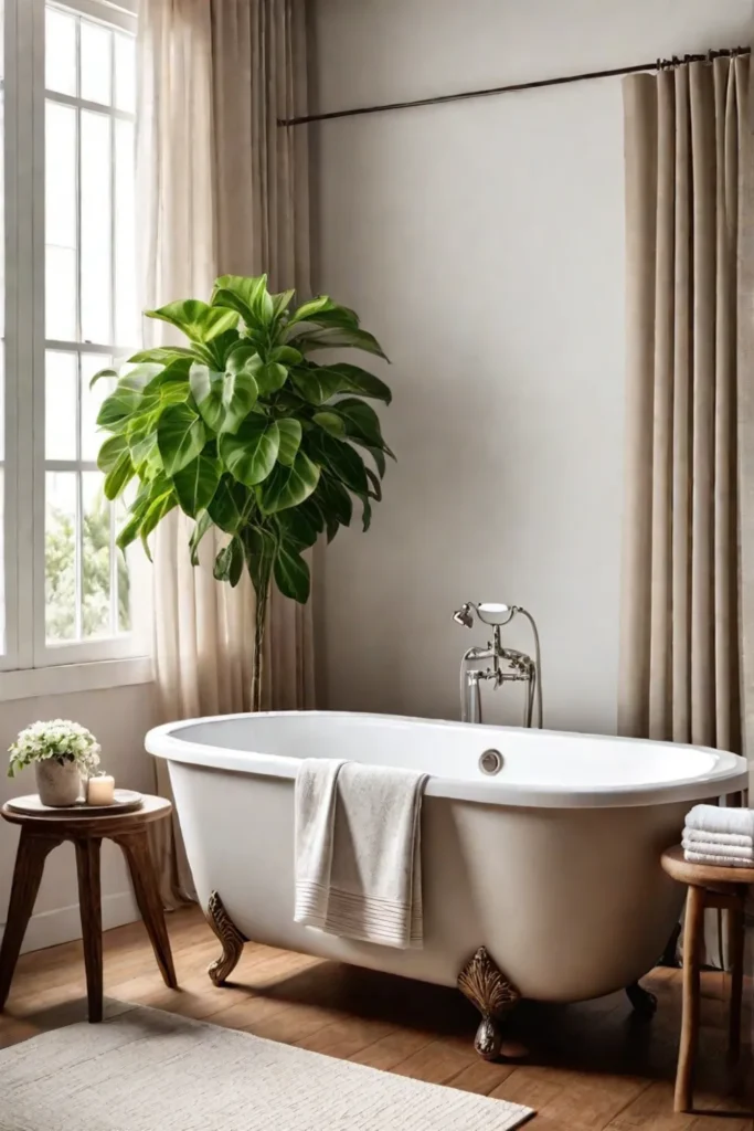 Minimalist bathroom with organic textures