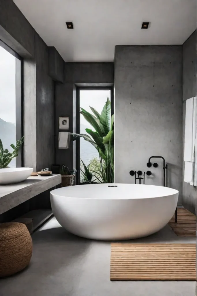 Modern bathroom with a focus on materials