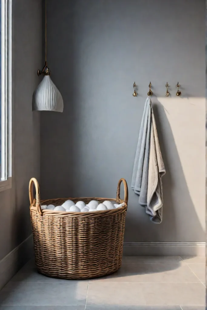 Modern bathroom with natural textures