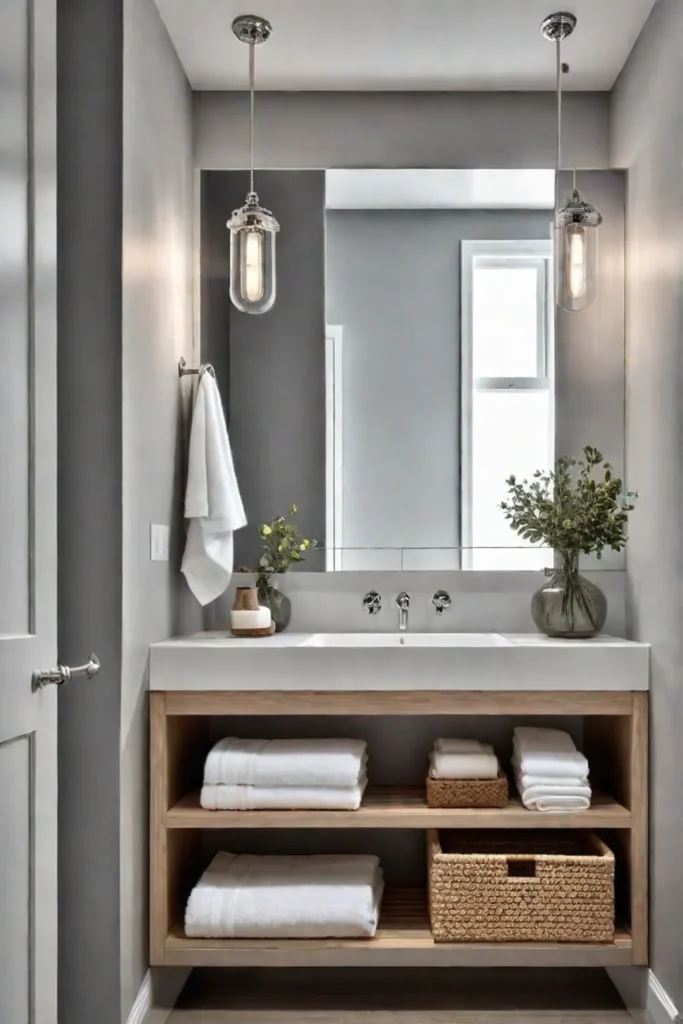 Modern farmhouse bathroom minimalist aesthetic