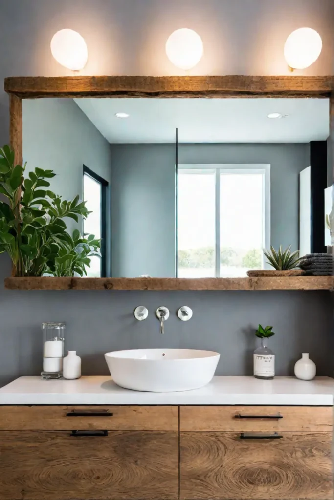 Natural wood vanity rustic bathroom design