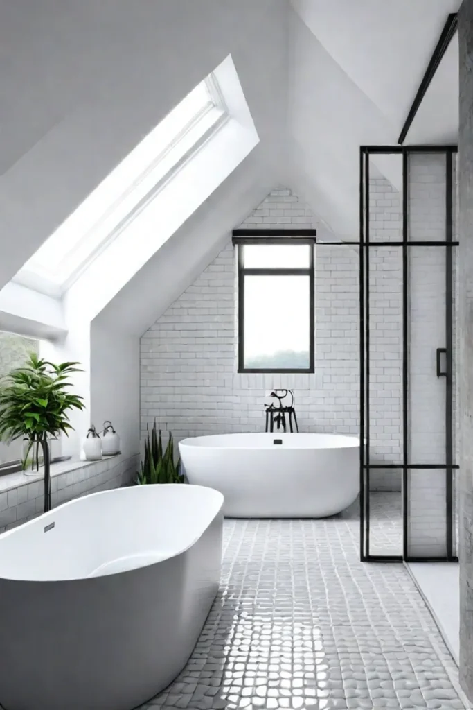 Serene bathroom with white subway tile