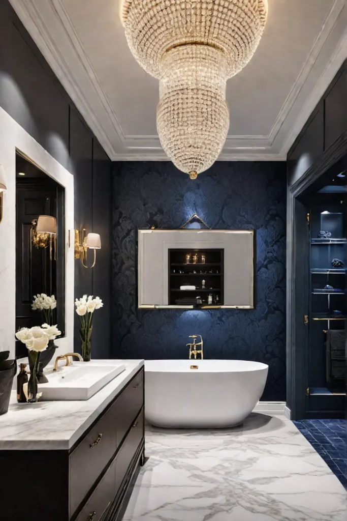 Statement bathroom ceiling wallpaper luxurious bathroom