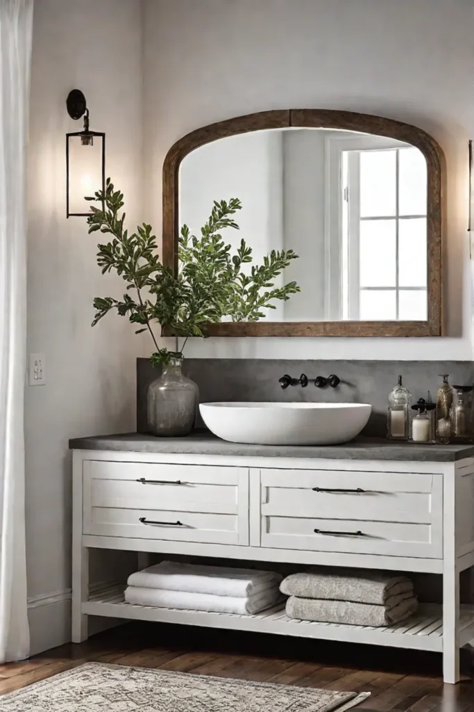 Vessel sink rustic wood vanity